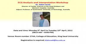 Dr. Adam Scott of Royal Brisbane and Women’s Hospital to headline ECG analysis workshop