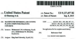 The Department of Civil Engineering has been granted a patent