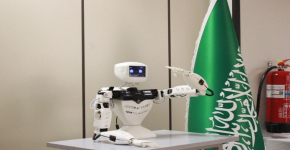 RAFEEQ robot participates in the official Saudi National Day ceremony at King Saud University.