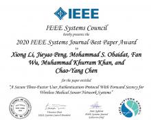 KSU Professor Wins Best Paper Award from a Prestigious IEEE Journal